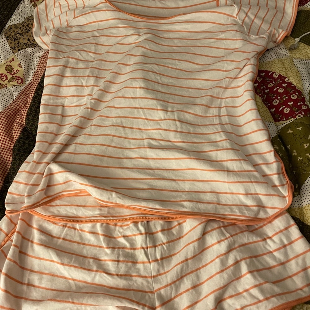 Lake pajamas size large orange striped
